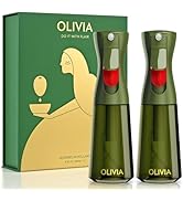 FLAIROSOL OLIVIA Oil Sprayer for Cooking, 2 Pack Green Glass Olive Oil Sprayer, 200ML Oil Dispens...