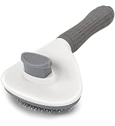 Depets Self Cleaning Slicker Brush, Dog Cat Bunny Pet Grooming Shedding Brush - Easy to Remove Lo...