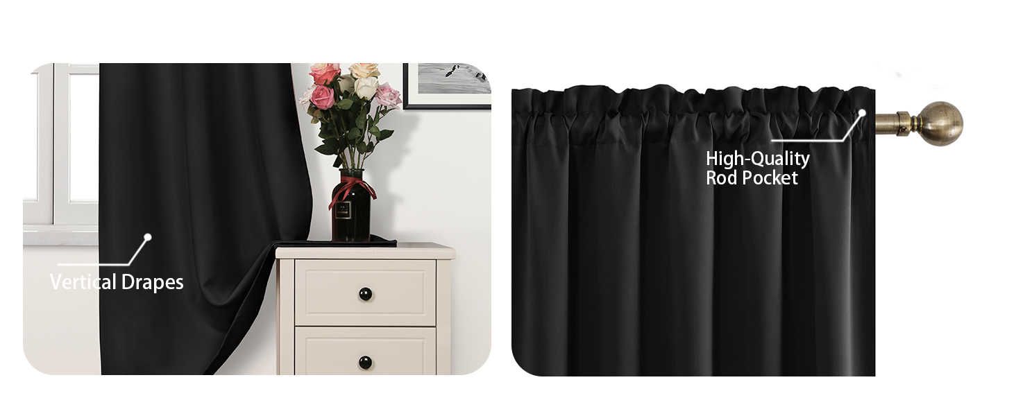 black blackout curtains for living room