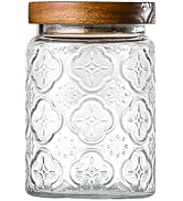 Adodeen 25oz Vintage Glass Jar With Lid, Glass Storage Containers, Airtight Kitchen Storage Conta...