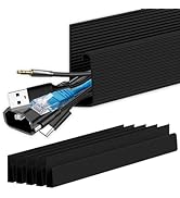 Cable Management Under Desk, Cable Management J Channel for Desk, Cable Hider Under Desk-Easy Ins...