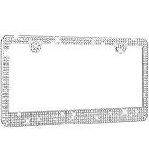 Aujen License Plate Frame - Lastingly Bling License Plate Frame - Sparkly Rhinestone License Plat...