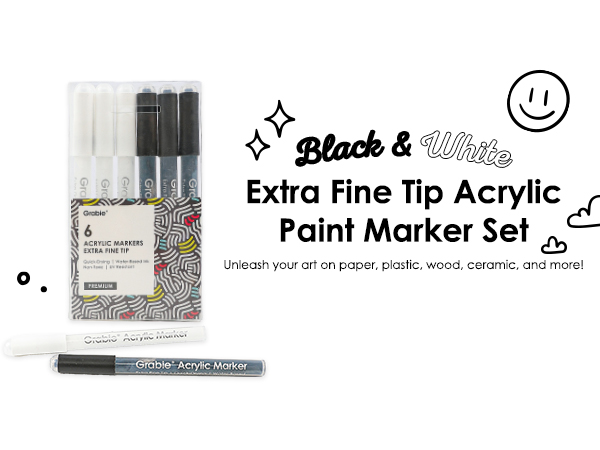Black acrylic markers