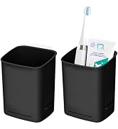 2 Packs Wall Mounted Toothbrush Holders, Self Adhesive Bathroom Toothbrush Wall Holder for Electr...
