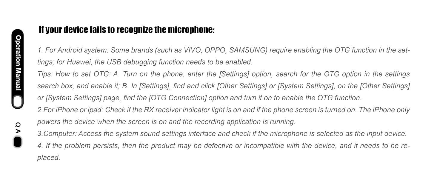 If your device fails to recognize the microphone