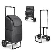 KEDSUM 2 in 1 Shopping Cart with Wheels, 330 lbs Grocery Cart, Portable Utility Dolly Cart, Heavy...