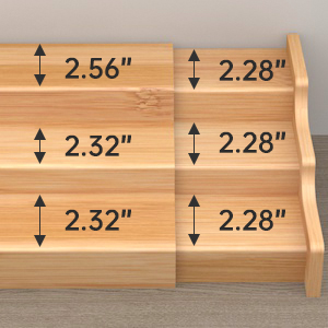 3 tier bamboo wood expandable spice rack cabinet organizer