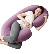 1 MIDDLE ONE Pregnancy Pillow, C Shaped Full Body Pregnant Women Sleeping Pillow for Maternity Su...