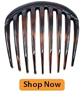 Camila Paris CP2431 French Hair Side Comb Small Rounded Tortoise Shell, French Twist Hair Combs