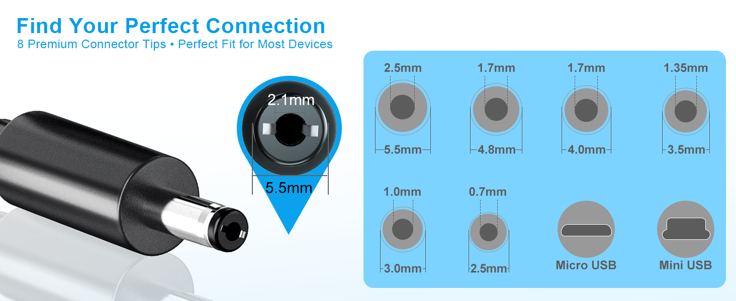 8pcs interchangeable tips for easy switch