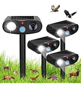 4Pack Sonic Fortress Pro Deer Repellent Devicess,Solar Animal Repeller | Ultrasonic Cat Repellent...
