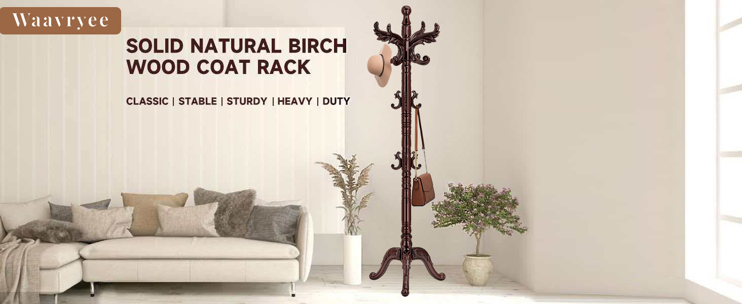 vintage wooden coat rack