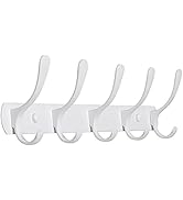 SKOLOO Modern Coat Rack Wall Mount with 5 Hooks, Metal Wall Coat Rack for Hanging Coat Jacket Bac...