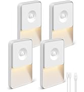 GOODEA Rechargeable Motion Sensor Night Lights for Stairs, Magnetic Stair Lights Indoor, Warm Dim...