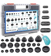 Hmknana 233Pcs Rubber Grommet Kit 4 Styles Closed Firewall Grommet 27 Sizes Rubber Hole Plugs Rub...
