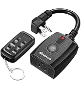 DEWENWILS Outdoor Dimmer for String Lights, Remote Dimmer Plug, Waterproof Plug-in Dimmer, 100FT ...