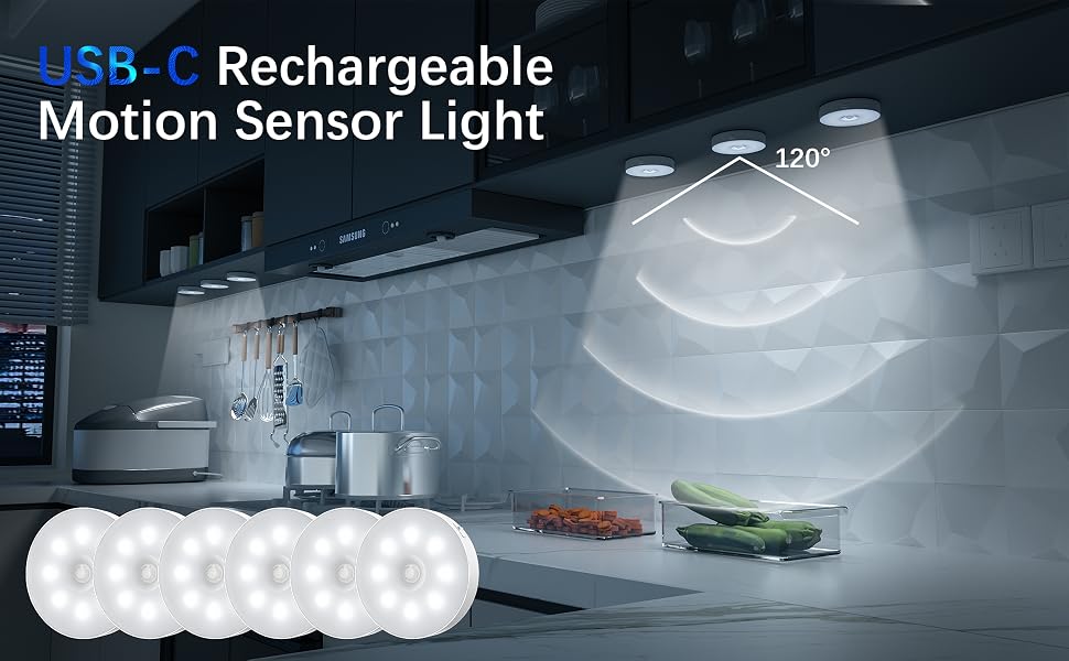 usb c rechargeable motion sensor light