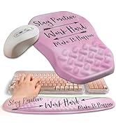 Gleamtide 2-in-1 Ergonomic Set, Wave Keyboard Wrist Rest and Massage Slope Mouse Pad Wrist Suppor...
