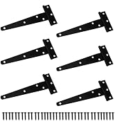 TamBee T-Strap Light Duty Hinge Gate Strap Hinge Door Barn Gates Hinges Black Wrought Hardware Ir...