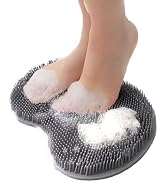 Shower Foot and Back Scrubber Mat,Wall Mounted Shower Foot Scrubber with Suction Cups,Exfoliating...