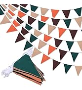 33 ft Orange Green Brown Pennant Banner,Flag Triangle Bunting Garland Decor,Hanging Triangle Bann...