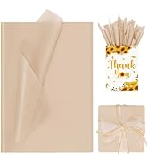 Larcenciel 100 Sheets Kraft Brown Tissue Paper, Vintage Tan Gift Wrapping Tissue Paper for Gift B...