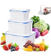 Fruit Storage Containers for Fridge, 2026 New Airtight Produce Storage Containers with Lids, Stac...