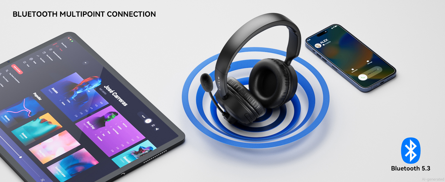 Wireless Headset with Microphone