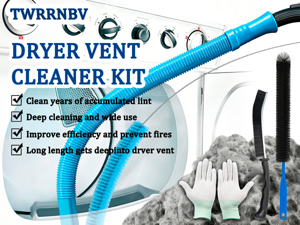 Dryer Vent Cleaner Kit with Dryer Vacuum Hose Attachment