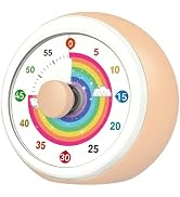Noubnea Small Timer, 60-Minute Visual Timer for Kids with Rainbow Disk, No Ticking Countdown Cloc...