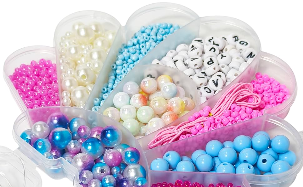 LUV HER Beading Kits - Necklace Making Kit & DIY Friendship Bracelet Kit for Girls