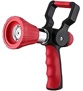 FANHAO High Pressure Fireman's Spray Nozzle, Heavy Duty Metal Garden Hose Nozzle with Lever Handl...