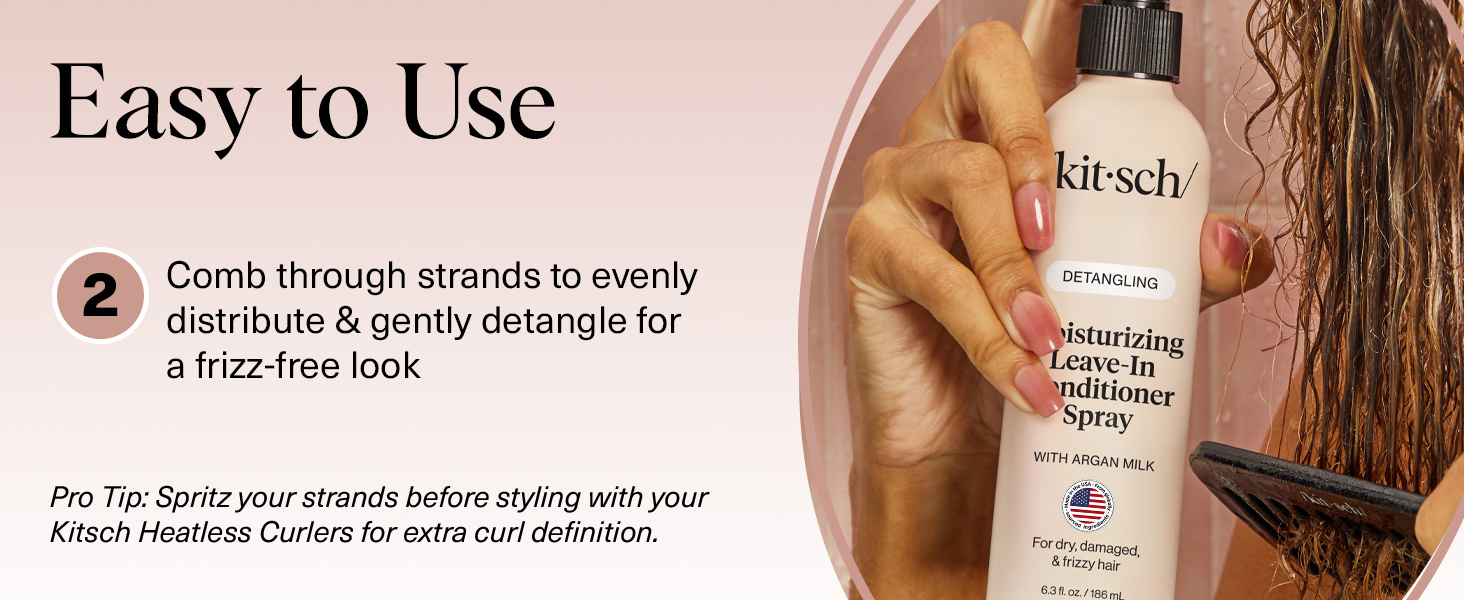 Detangler Spray for Wavy, Fine, Dry & Damaged Hair, Sulfate-Free Frizz Control for Women