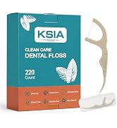 Double Line Dental Floss Picks 220 Count, Double Thread Tooth Picks Flossers for Adults, Wheat-St...
