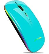 Wireless Bluetooth Mouse for Laptop, Rechargeable Mouse 2.4G USB Optical Wireless Mouse, LED Slim...