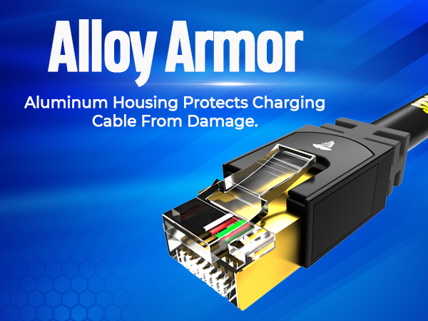 alloy armor aluminum case protects charging cable