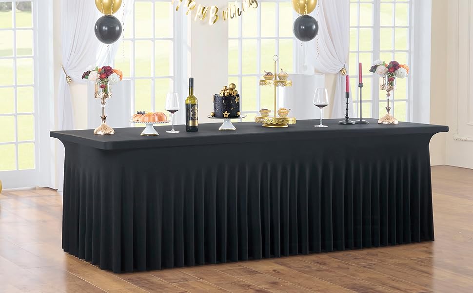 black table clothes for 6 foot rectangle tables spandex fitted tablecloths