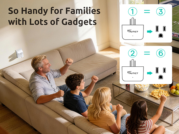 multiple outlet wall plug for family