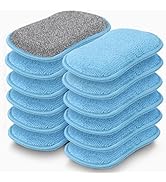 GLIMGLINT 12Pack Dish Sponges Kitchen, Non-Scratch Microfiber Sponges for Cleaning, Reusable Dish...