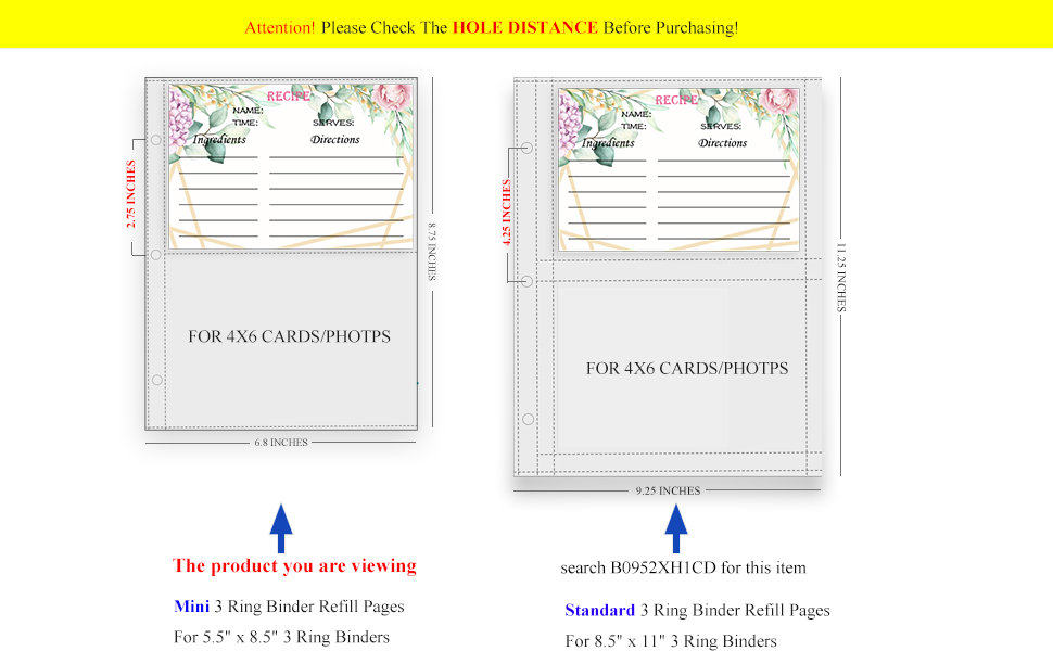 ATTENTION! for MINI 3 ring binder