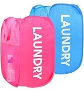 Pop-up Laundry Hamper, Foldable Pop-up Mesh Hamper Dirty Clothes Basket Collapsible for Storage a...