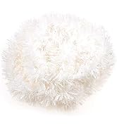 CCINEE 33FT Christmas Tinsel Garland,White Metallic Garland for Christmas Tree Party Indoor Outdo...