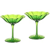 KAMMAK Martini Glasses Set of 2, 6.09 oz Clear Crystal Cocktail Glasses with Stem, Reusable Cockt...