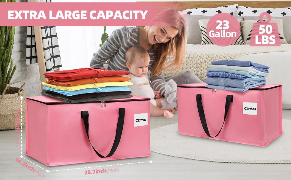 Pink moving bags a+