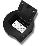 KYHSHJ Recessed Circular Floor Socket Kit with 2 * 20A Receptacle,4.8A 1 USB-A Ports &1 USB-C Por...