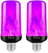Bitrue LED Flame Bulbs, 4 Modes Purple Flame Effect Light Bulbs, E26 Base Fire Light Bulb with Gr...