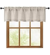 OWENIE Linen Valances for Windows 1 Pcs, Light Filtering Textured Farmhouse Short Small Valance C...