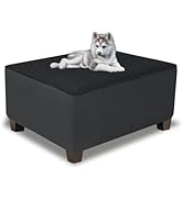 NeColorLife Rectangle Ottoman Cover Waterproof Ottoman Slipcover Rectangular Thick Storage Footre...
