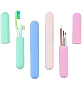 Muslih 4 Pack Toothbrush Travel Case, Toothbrush Holder with Ventilation Holes, for Travel, Home,...