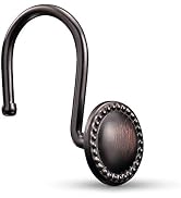 CHICTIE Bronze Shower Curtain Hooks,Oil Rubbed Decorative Shower Rings,Set of 12 Rust Resistant S...